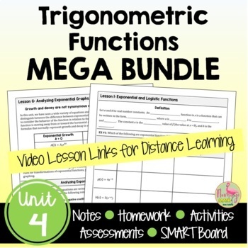 Preview of Trigonometric Functions MEGA Bundle with Lesson Videos (Unit 4)