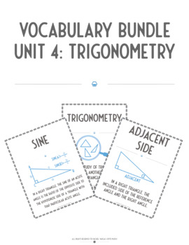 Preview of Unit 4: Trigonometry Posters (Vocabulary Bundle)