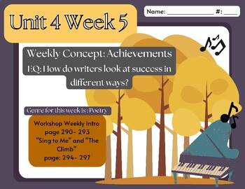 Preview of Unit 4 Week 5 Workshop- Wonders 4th grade