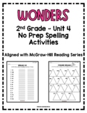 Wonders 2nd Grade Unit 4 No Prep Spelling Activities