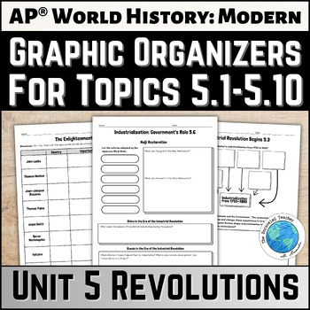Preview of Unit 5 Graphic Organizer Activities for use with AP® World History | APWHM