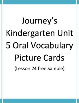 Preview of Unit 5 Journey's Oral Vocabulary Cards free sample lesson 24
