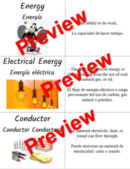 Preview of Unit 5: Physical Science (Energy and Waves) Vocabulary Cards
