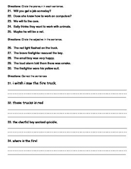 Unit 5 Scott Foresman Spiral Grammar Tests - 2nd grade by E Griffin