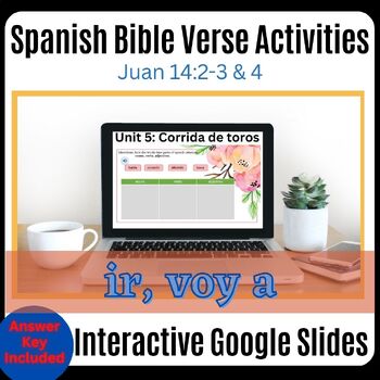 Preview of Unit 5 Spanish Bible Verse Activities John 14:2&3 John 14:4 Google Slides