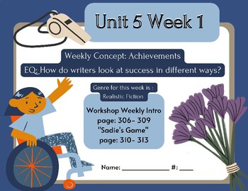 Preview of Unit 5 Week 1 Workshop- Wonders 4th grade