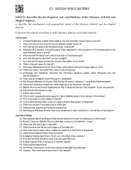 Preview of Unit 6.3 - Shotgun Empires Guided Reading Questions SSHW12