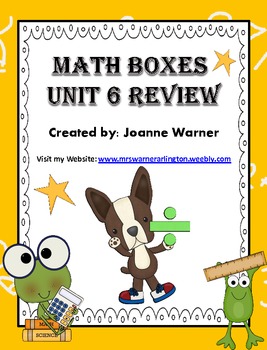 Preview of Unit 6 Division & Angles Math Boxes Review 4th Grade