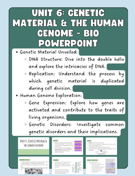 Preview of Unit 6: Genetic Material & The Human Genome - BIO PowerPoint