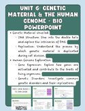 Unit 6: Genetic Material & The Human Genome - BIO PowerPoint