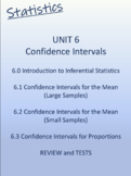 Unit 6:  Introduction to Inferential Statistics and Confid