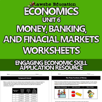 Preview of Unit 6 Money, Banking, and Financial Markets Worksheets Resource Packet