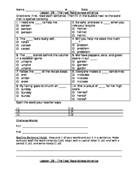 Preview of Unit 6 Third Grade Journeys Multiple-Choice Spelling Tests