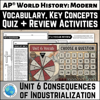 Preview of Unit 6 Vocabulary and Key Concepts Packet with Quiz for AP® World History