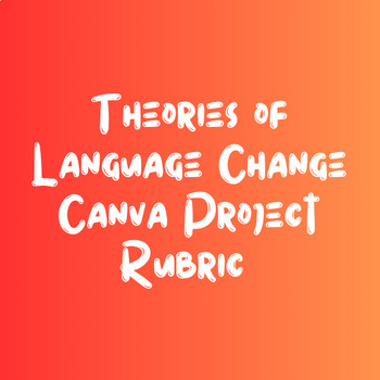 Preview of Unit 7.4 Theories of Language Change Canva Project Rubric