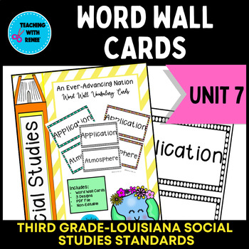 Preview of Unit 7: An Ever-Advancing Nation Word Wall Cards-Aligned to Louisiana Standards