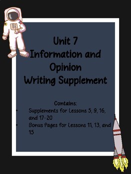 Preview of Unit 7 Information and Opinion Writing Supplement for Third Grade