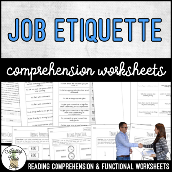 Preview of Unit 7 Job Etiquette - Reading Comprehension & Functional Worksheets