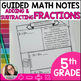 Multiplying Fractions Math Notes - Test Prep - Printables - Math Notebook