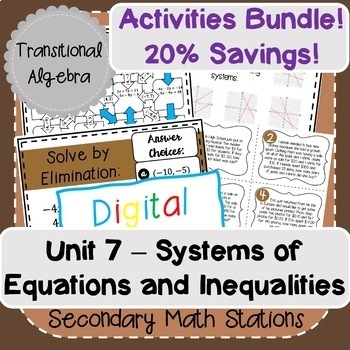 Preview of Systems of Equations and Inequalities Activities Bundle