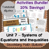 Systems of Equations and Inequalities Activities Bundle