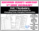 Unit 7 Vocabulary | Benchmark Reader's Workshop | 4th Grade