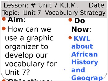 Preview of Ancient Africa, Asia, Americas - Unit 7 Vocabulary Lesson