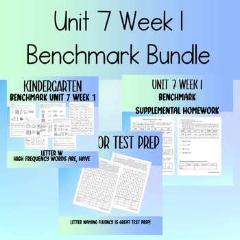 Preview of Unit 7 Week 1 Benchmark Bundle for Kindergarten