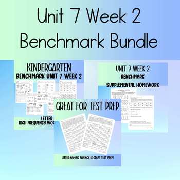 Preview of Unit 7 Week 2 Benchmark Phonics and Homework Bundle for Kindergarten
