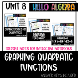 Unit 8 Graphing Quadratic Functions Foldable Notes for Int