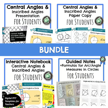 Preview of 8B&C Central Angles Inscribed Angles | Slides & Graphic Organizers