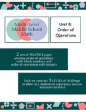 Unit 8: Order of Operations (Levelled)