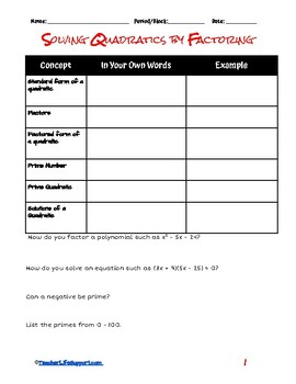 unit 8 quadratic equations homework 5 solving quadratics by factoring