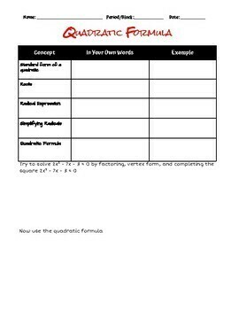 Preview of Unit 8: Quadratics | Expert Using The Quadratic Formula | Google Doc Easy Edit 