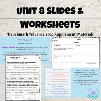 Preview of Unit 8 Slides & Worksheets - 5th Grade - Benchmark Advance 2022
