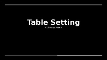 Preview of Unit 8- Table Setting, Menu, Careers Slideshow for Culinary Interactive Notebook