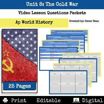 Preview of Unit 8: The Cold War Video Lesson Questions Packet AP World History