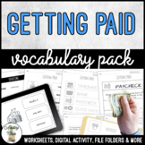 Unit 9 Getting Paid - Vocabulary Pack