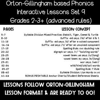 Preview of Unit 9 Structured Phonics Lessons- advanced rules l OG l SOR aligned PDF