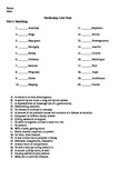 Unit 9 Vocabulary Test based on Sadlier Workbook Level D