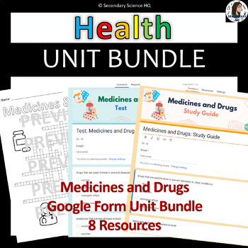 Preview of Medicines and Drugs Unit Bundle | High School Health | Google Forms