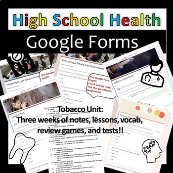 Preview of Tobacco | High School Health | Google Forms | Unit Bundle