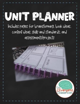 Preview of Unit Brainstorming and Planner Packet