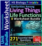 Unit Bundle: Life Functions, Cell, Body Systems: Living En