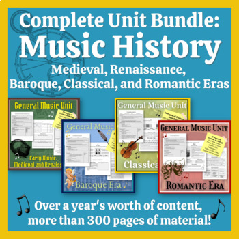 Preview of Unit Bundle: Music History (Medieval, Renaissance, Baroque, Classical, Romantic)