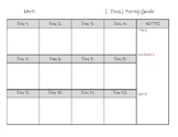 Unit Calendar Pacing Guide Template