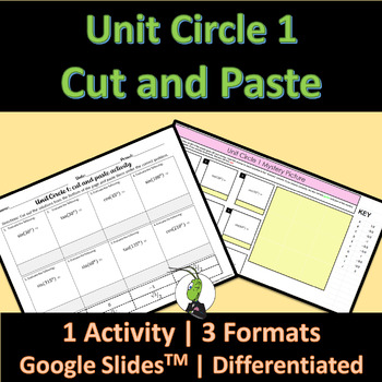Preview of Unit Circle 1 Cut and Paste Activity | Mystery Picture | Digital