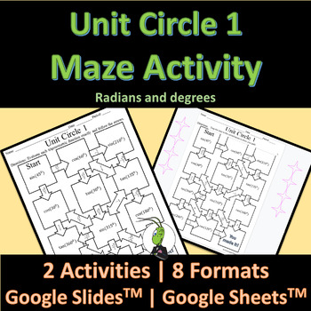 Preview of Unit Circle 1 Maze Activity | Google and Printable | Digital