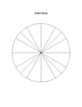 Preview of Unit Circle (Blank)