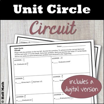 Preview of Unit Circle CIRCUIT | PRINT and DIGITAL